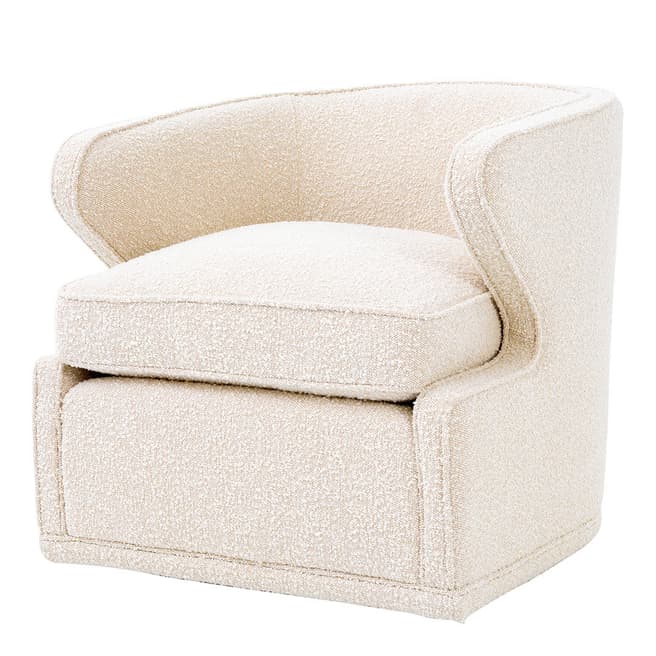 Eichholtz Dorset Swivel Chair, Boucle Cream