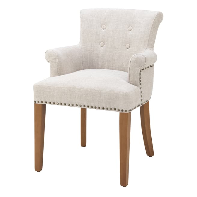 Eichholtz Key Largo Dining Chair with Arm, Off White Linen