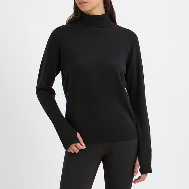 N°· Eleven Black Cashmere Polo Neck With Stripe Jumper