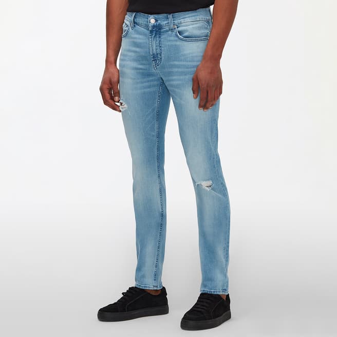 7 For All Mankind Light Blue Ronnie Skinny Stretch Jeans