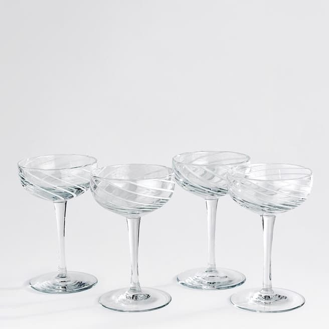 Soho Home Set of 4  Coletta Coupe Glass