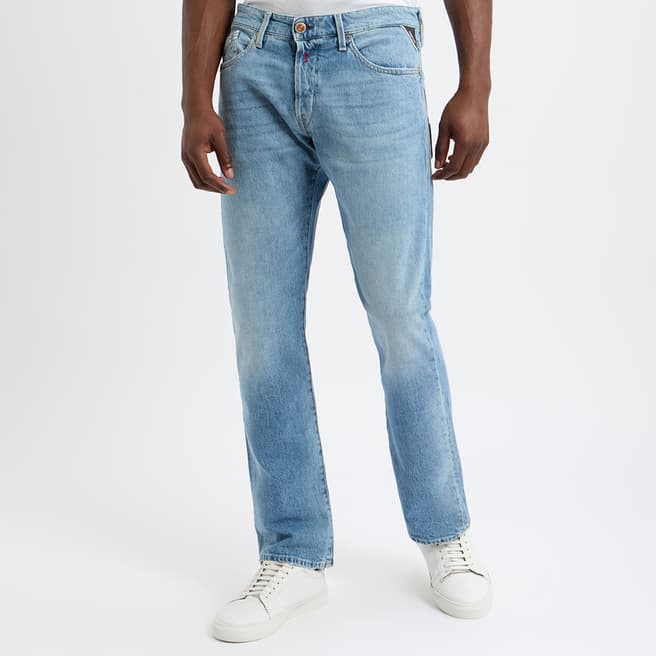 Replay Blue Waitom Regular Stretch Jeans