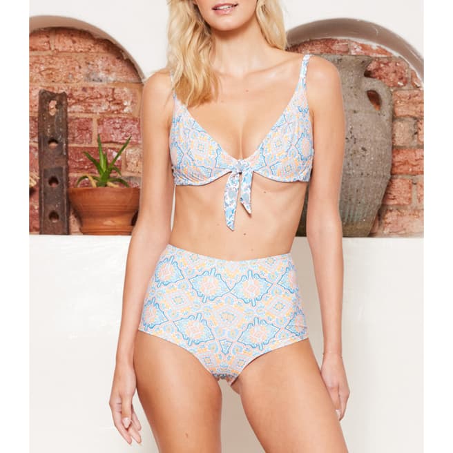 Tigerlily Blue Ornate Azalia Mica Beach Short