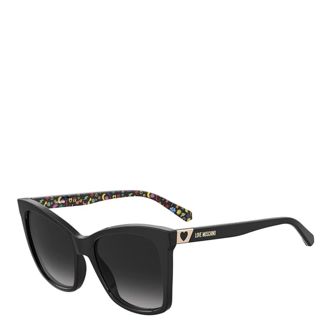 MOSCHINO Black Rectangular Sunglasses 55mm