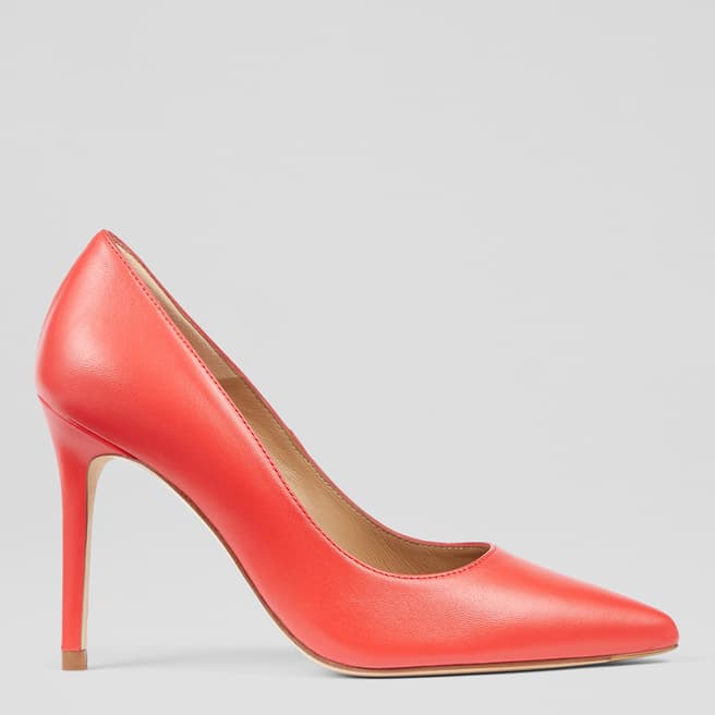 L K Bennett Red Leather Fern Court Heel