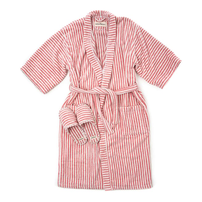 Business & Pleasure Co The Robe & Slipper Set,  Laurens Pink Stripe