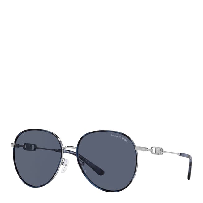 Michael Kors Silver, Blue Tortoise Empire Sunglasses 58mm