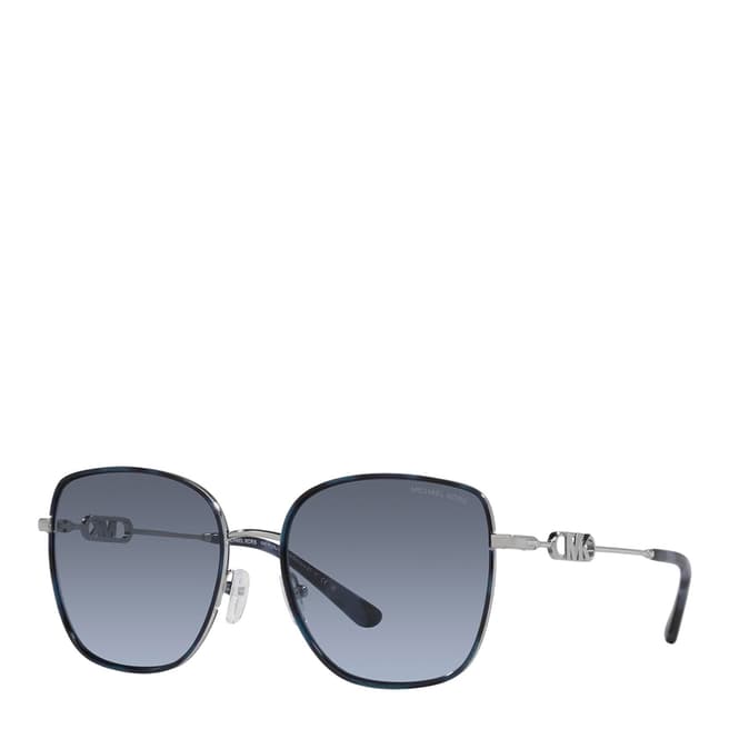 Michael Kors Silver, Blue Tortoise Empire Square 2 Sunglasses 56mm