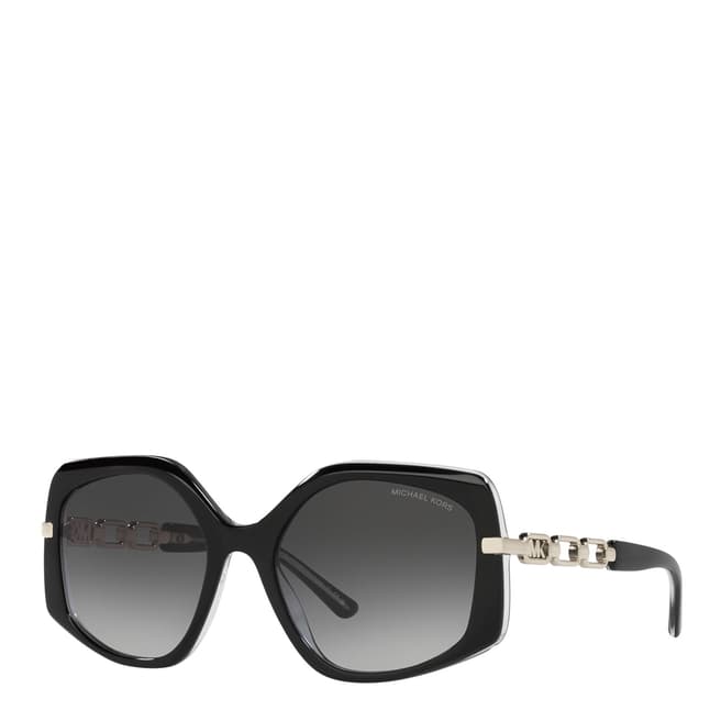 Michael Kors Black, Clear Laminate Cheyenne Sunglasses 56mm