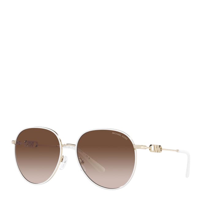 Michael Kors Light Gold,White Empire Sunglasses 58mm