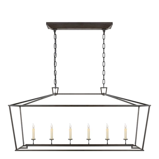 Chapman & Myers for Visual Comfort & Co. Darlana Large Linear Lantern in Aged Iron