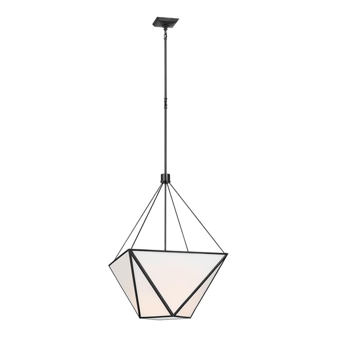 Julie Neill for Visual Comfort & Co. Lorino Large Lantern in Bronze with White Glass