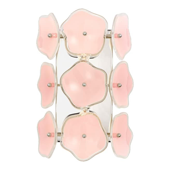 Kate Spade new york for Visual Comfort & Co. Leighton Small Sconce in Polished Nickel with Blush Tinted Glass