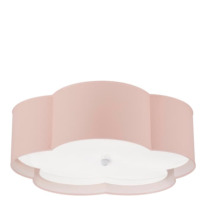 Kate Spade new york for Visual Comfort & Co. Bryce Large Flower Flush Mount in Pink and White with Frosted Acrylic