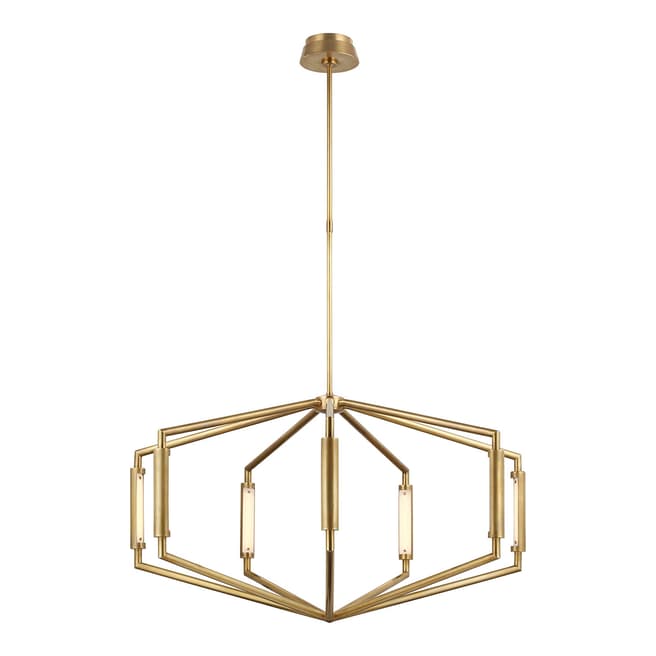 Kelly Wearstler for Visual Comfort & Co. Appareil 40" Low Profile Chandelier in Antique-Burnished Brass