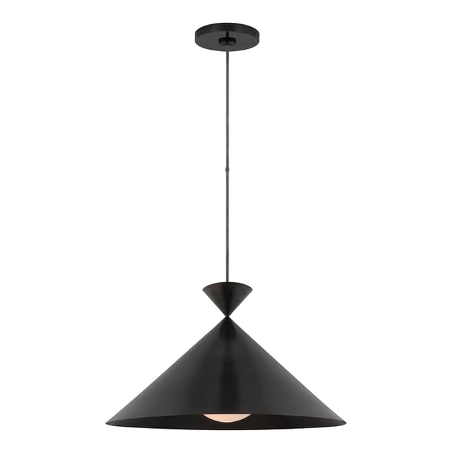 Palmoa Contreras for Visual Comfort & Co. Orsay Grande Pendant in Bronze with White Glass