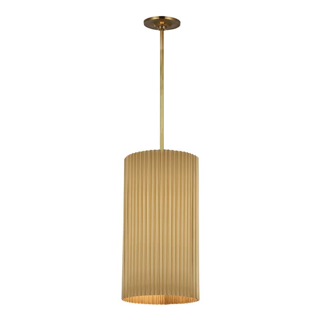 Ian K. Fowler for Visual Comfort & Co. Rivers Medium Fluted Pendant in Soft Brass