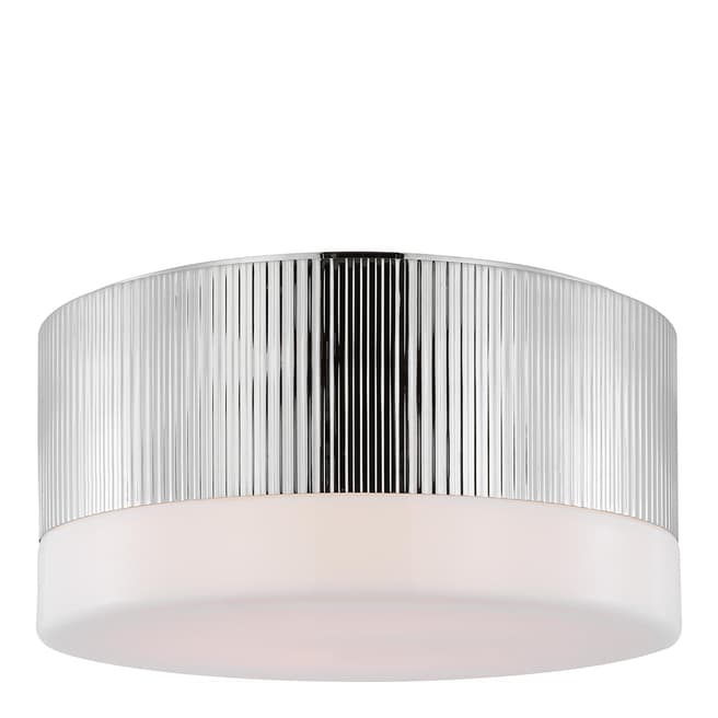 Thomas O'Brien for Visual Comfort & Co. Ace 12" Flush Mount in Polished Nickel with White Glass