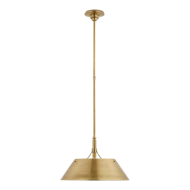 Thomas O'Brien for Visual Comfort & Co. Turlington Large Pendant in Hand-Rubbed Antique Brass with Hand-Rubbed Antique Brass Shade