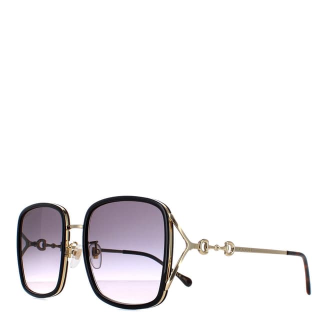 Gucci Women's Black/Gold Gucci Sunglasses 58mm