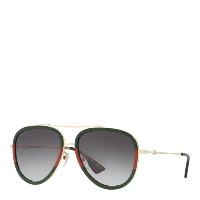 Gucci Women's Black/Gold Gucci Sunglasses 57mm