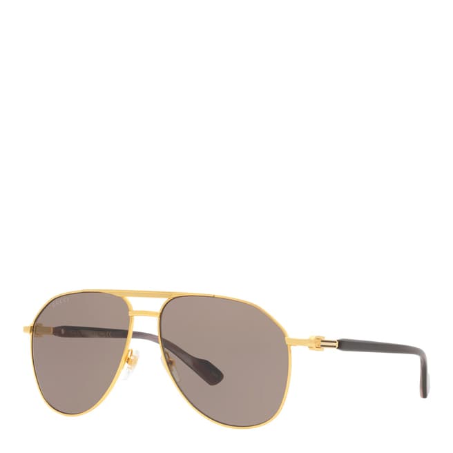 Gucci Men's Gold/Brown Gucci Sunglasses 59mm