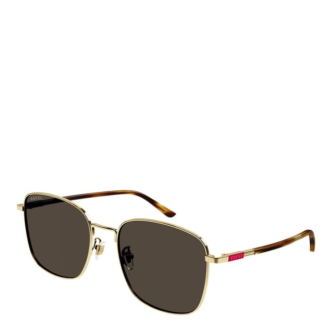 Gucci Men's Gold/Brown Gucci Sunglasses 58mm