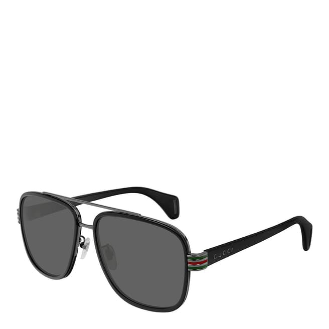 Gucci Men's Black/Grey Gucci Sunglasses 56mm