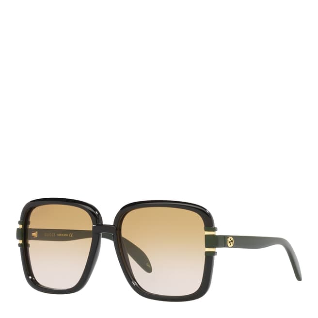 Gucci Women's Black/Brown Gucci Sunglasses 59mm