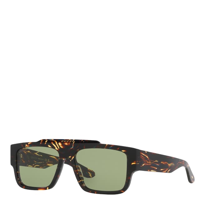 Gucci Men's Tortoise/Green Gucci Sunglasses 56mm