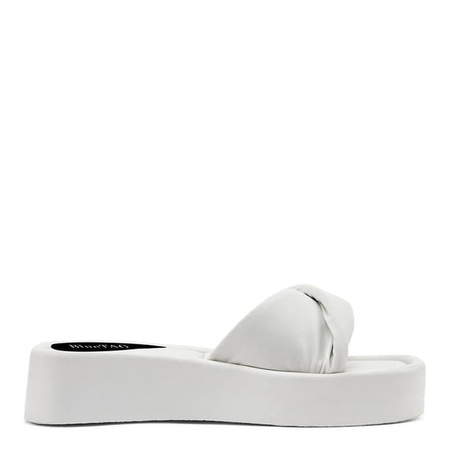 Bluetag White Cushioned Band Platform Sandal