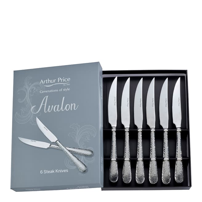 Arthur Price Set of 6 Avalon Stainless Steel Steak Knives