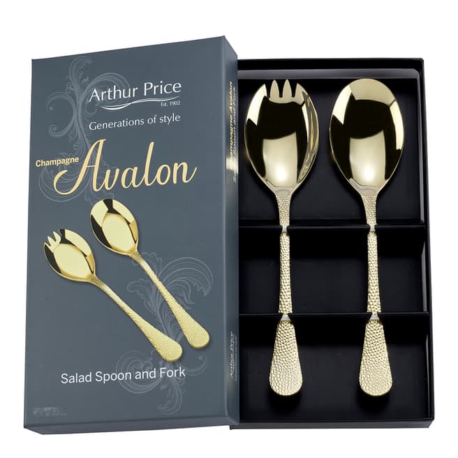 Arthur Price Set of 2 Avalon Champagne Salad Servers