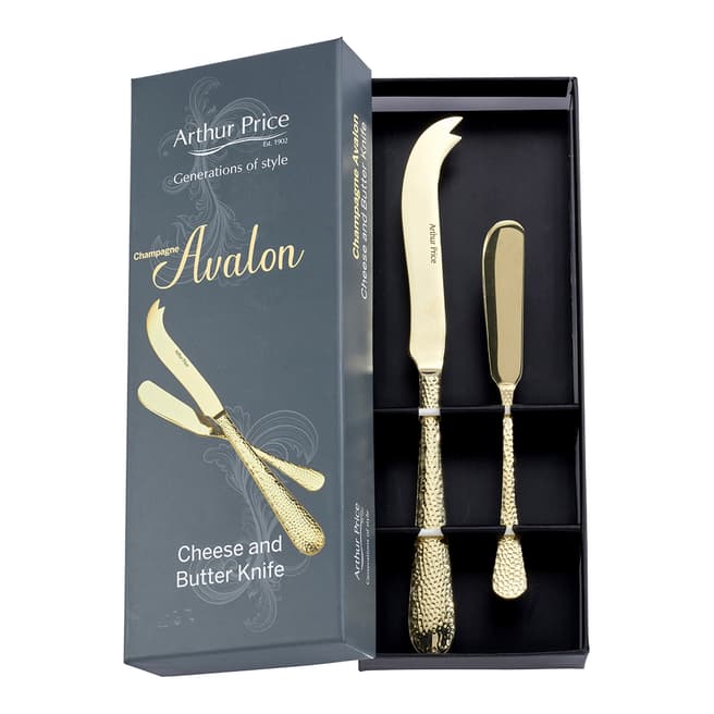 Arthur Price Avalon Champagne Cheese and Butter Knife in Gift Box