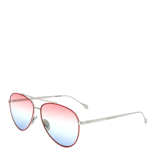 Isabel Marant Red Silver Pilot Sunglasses 60mm
