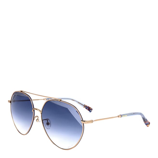 Missoni Gold Blue Triangle Sunglasses 60mm