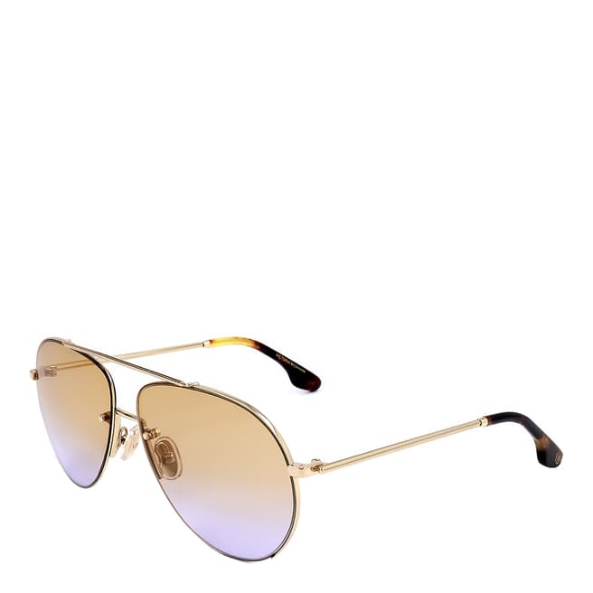 Victoria Beckham Gold Honey Pilot Sunglasses 61mm