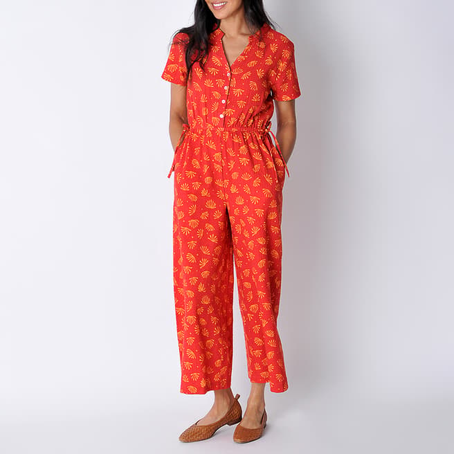 Burgs Red Kynance Cotton Jumpsuit