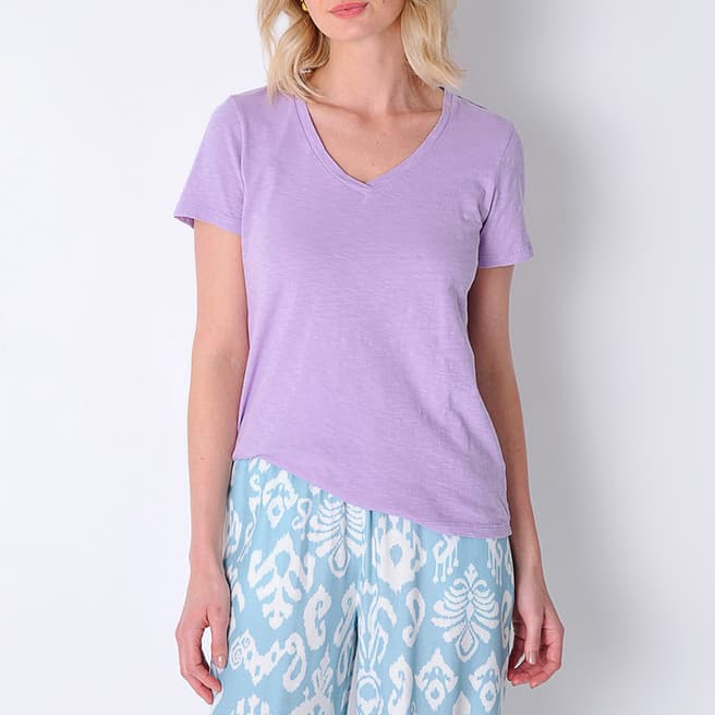 Burgs Purple Brocton Cotton T-Shirt