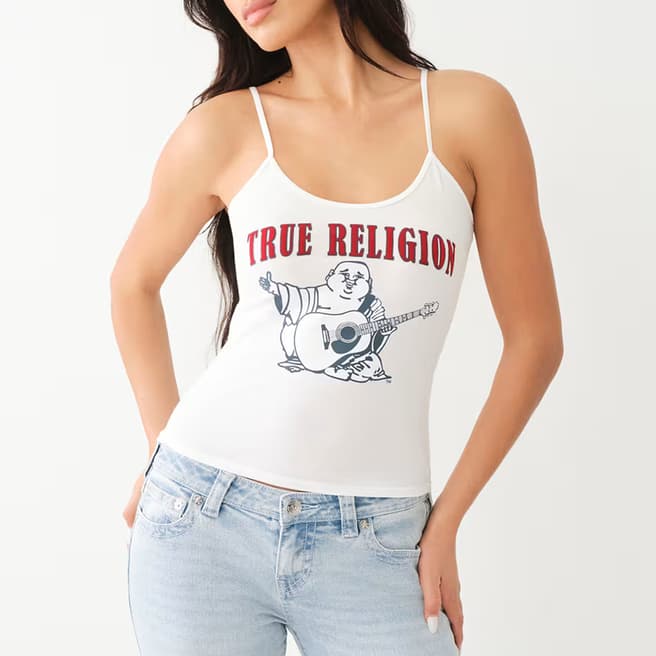 True Religion White Baby Cotton Blend Tank Top