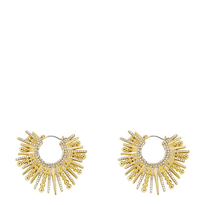 Liv Oliver 18K Gold Radiant Sunburst Hoop Earrings