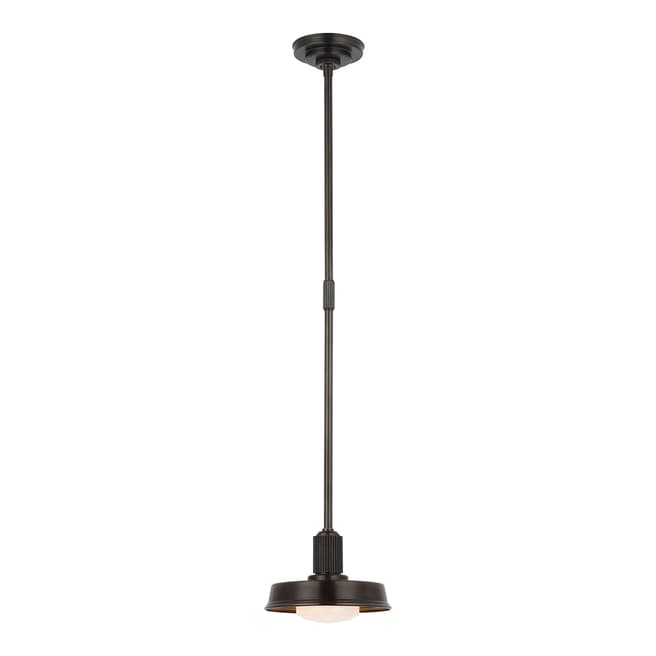 Chapman & Myers for Visual Comfort & Co. Ruhlmann Small 9" Pendant in Bronze with White Glass