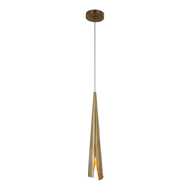 Kelly Wearstler for Visual Comfort & Co. Piel Delicate Wrapped Pendant in Antique-Burnished Brass
