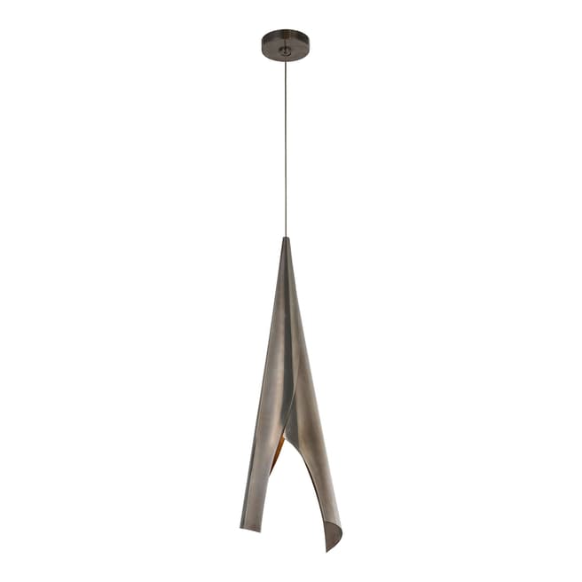 Kelly Wearstler for Visual Comfort & Co. Piel Medium Wrapped Pendant in Pewter