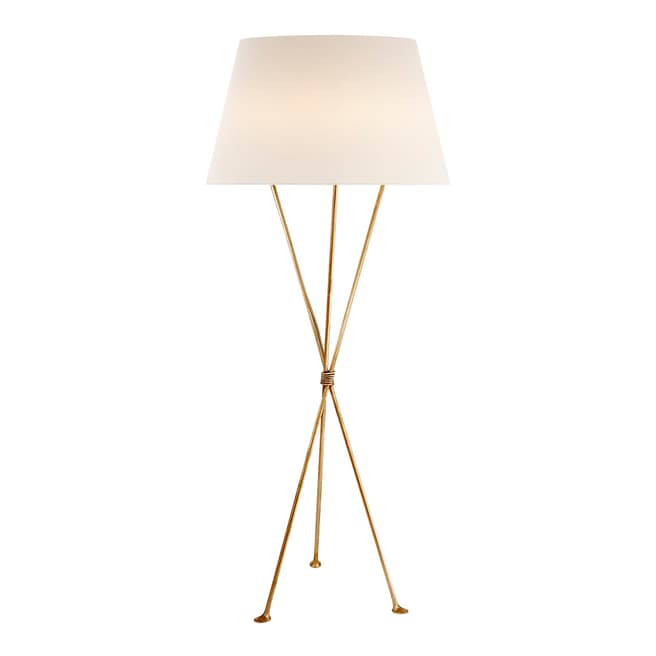 AERIN for Visual Comfort & Co. Fliana Floor Lamp in Plaster White with Linen Shade