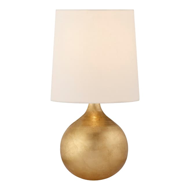 AERIN for Visual Comfort & Co. Warren Mini Table Lamp in Gold with Linen Shade
