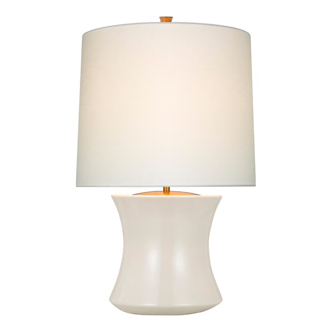 AERIN for Visual Comfort & Co. Marella Accent Lamp in Ivory with Linen Shade