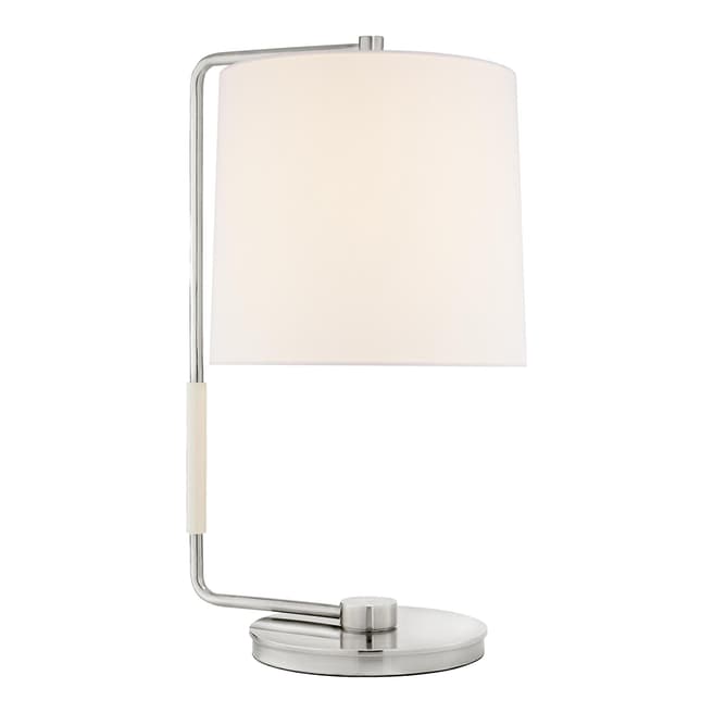 Barbara Barry for Visual Comfort & Co. Swing Table Lamp in Soft Silver with Linen Shade