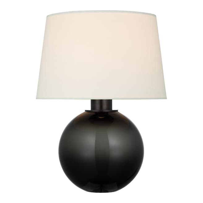 Chapman & Myers for Visual Comfort & Co. Masie Small Table Lamp in Smoked Glass with Linen Shade