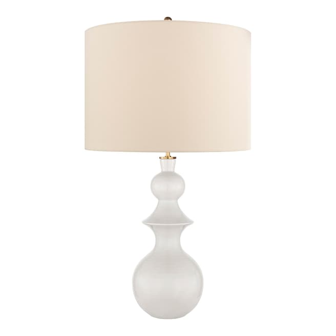 Kate Spade new york for Visual Comfort & Co. Saxon Large Table Lamp in New White with Cream Linen Shade